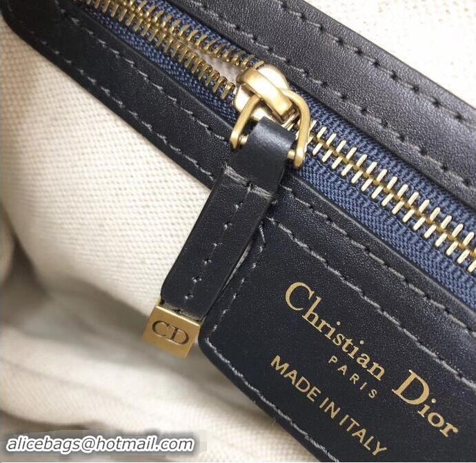 Top Quality Dior Saddle Bag In Blue Oblique Jacquard Canvas 800583