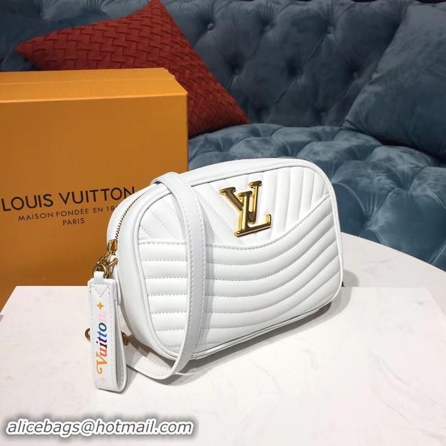 Well Crafted Louis Vuitton Original Leather NEW WAVE Camera Bag M53682 White