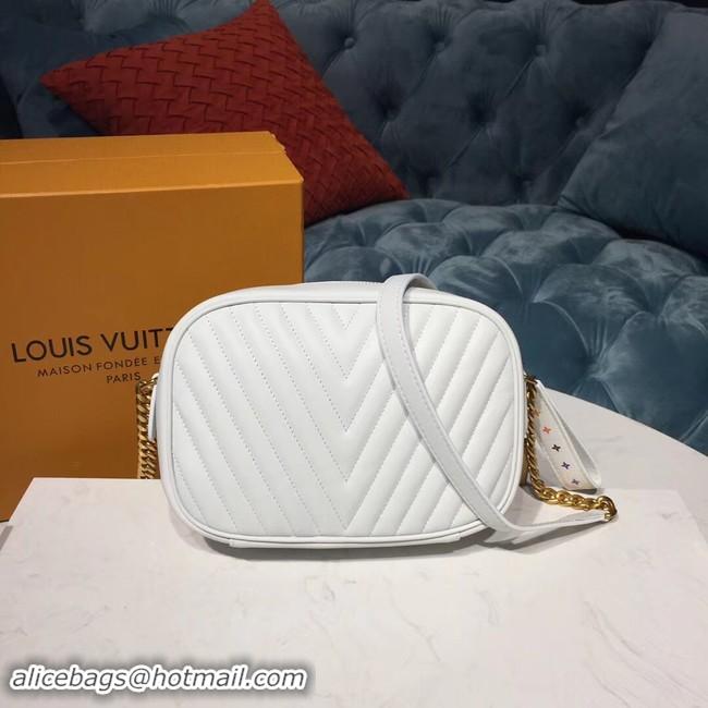 Well Crafted Louis Vuitton Original Leather NEW WAVE Camera Bag M53682 White