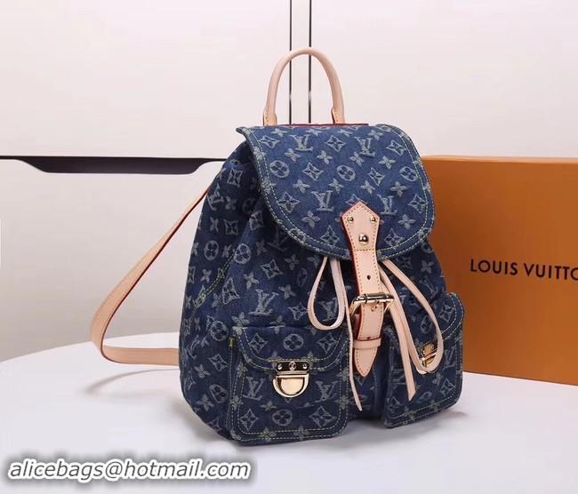 Unique Style Louis Vuitton Denim Backpack M44460 blue