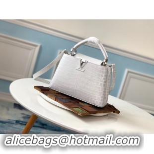 Discount Louis vuitton original crocodile CAPUCINES PM M94587 cream