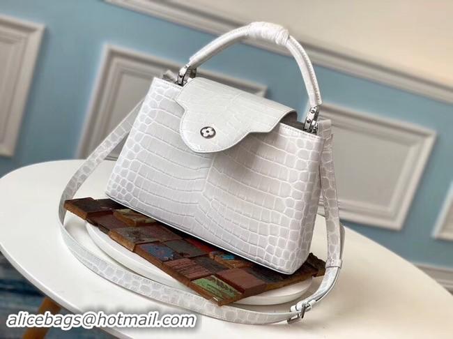 Best Price Louis vuitton original crocodile CAPUCINES PM M53665 cream