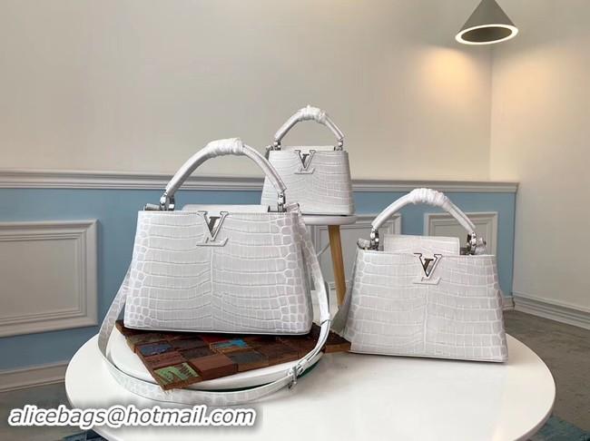 Best Price Louis vuitton original crocodile CAPUCINES PM M53665 cream