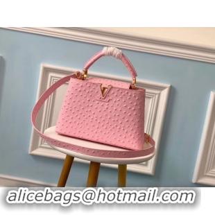 Luxurious Louis vuitton original Ostrich pattern CAPUCINES BB M94587 Eau de Rose