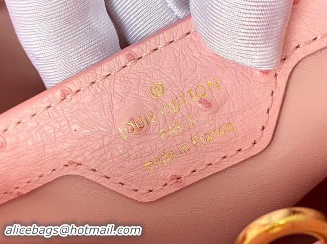 Luxurious Louis vuitton original Ostrich pattern CAPUCINES BB M94587 Eau de Rose