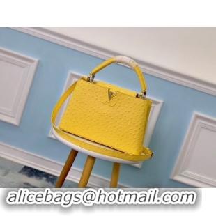 Cheap Price Louis vuitton original Ostrich pattern CAPUCINES PM M53665 yellow