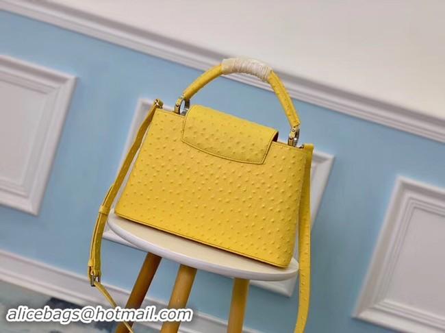 Cheap Price Louis vuitton original Ostrich pattern CAPUCINES PM M53665 yellow