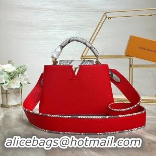 Crafted Louis vuitton original taurillon CAPUCINES PM M53665 red