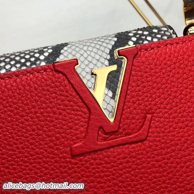 Crafted Louis vuitton original taurillon CAPUCINES PM M53665 red