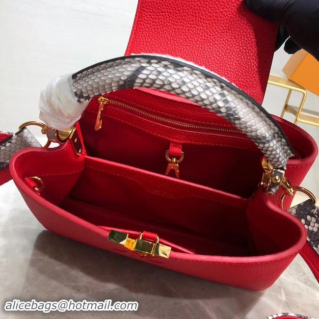 Crafted Louis vuitton original taurillon CAPUCINES PM M53665 red