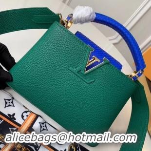 Classic Specials Louis vuitton original taurillon leather Capucines Mini N95509 green