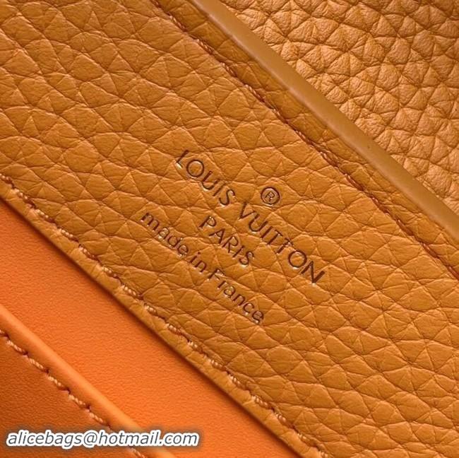 Best Grade Louis vuitton original taurillon leather Capucines Mini N95509 Yellow