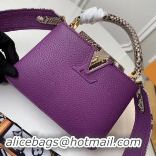 Pretty Style Louis vuitton original taurillon leather Capucines Mini N95509 Purple