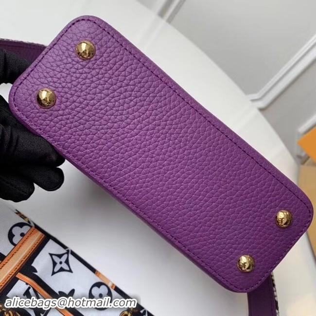 Pretty Style Louis vuitton original taurillon leather Capucines Mini N95509 Purple