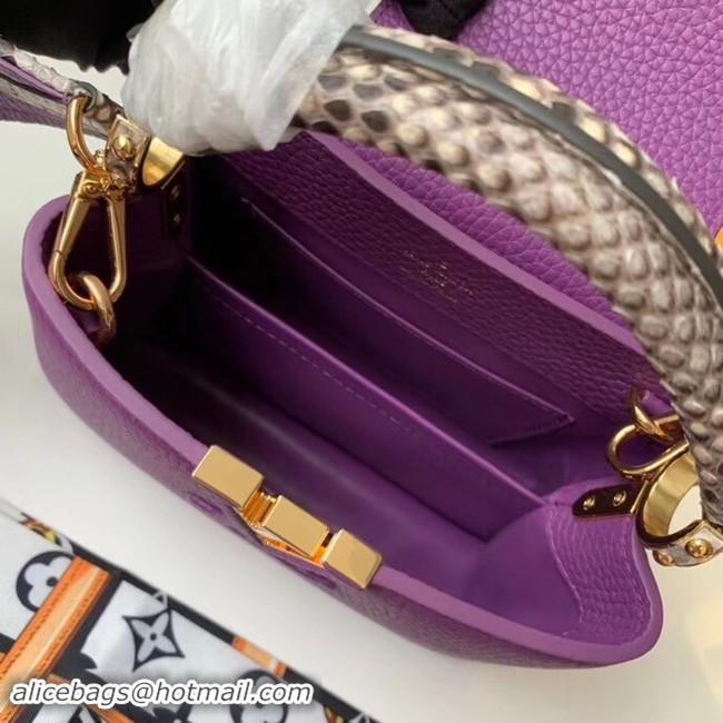 Pretty Style Louis vuitton original taurillon leather Capucines Mini N95509 Purple