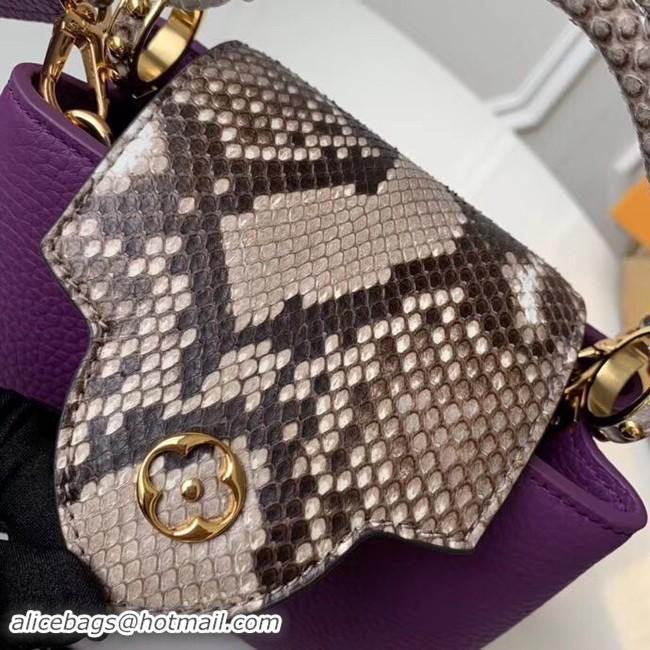 Pretty Style Louis vuitton original taurillon leather Capucines Mini N95509 Purple