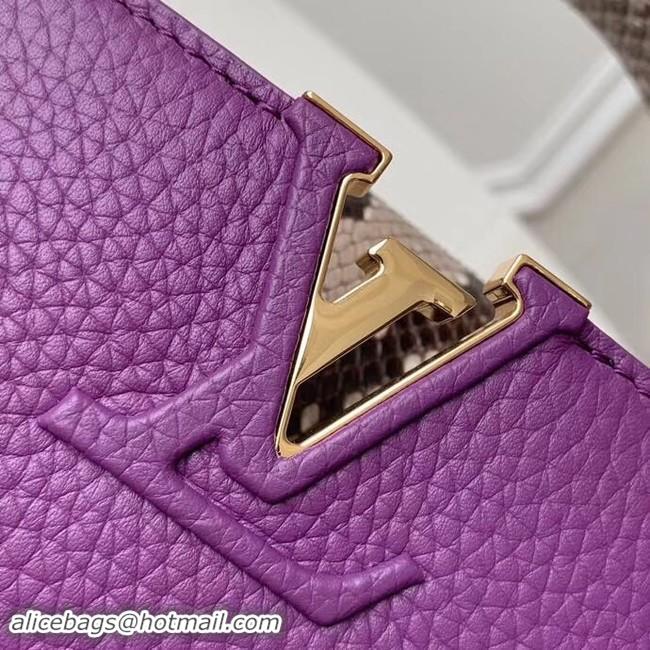 Pretty Style Louis vuitton original taurillon leather Capucines Mini N95509 Purple