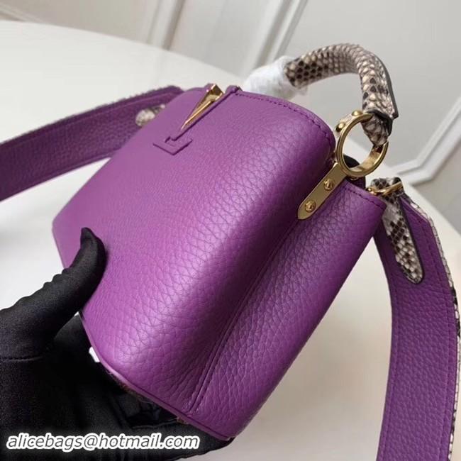 Pretty Style Louis vuitton original taurillon leather Capucines Mini N95509 Purple