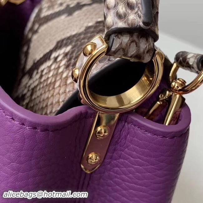 Pretty Style Louis vuitton original taurillon leather Capucines Mini N95509 Purple