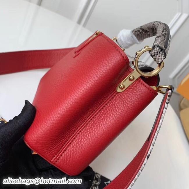 Top Design Louis vuitton original taurillon leather Capucines Mini N95509 Red