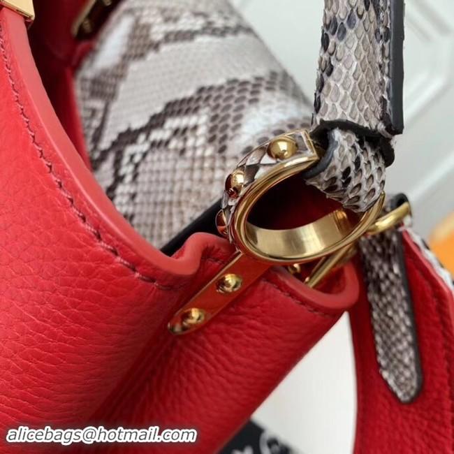 Top Design Louis vuitton original taurillon leather Capucines Mini N95509 Red