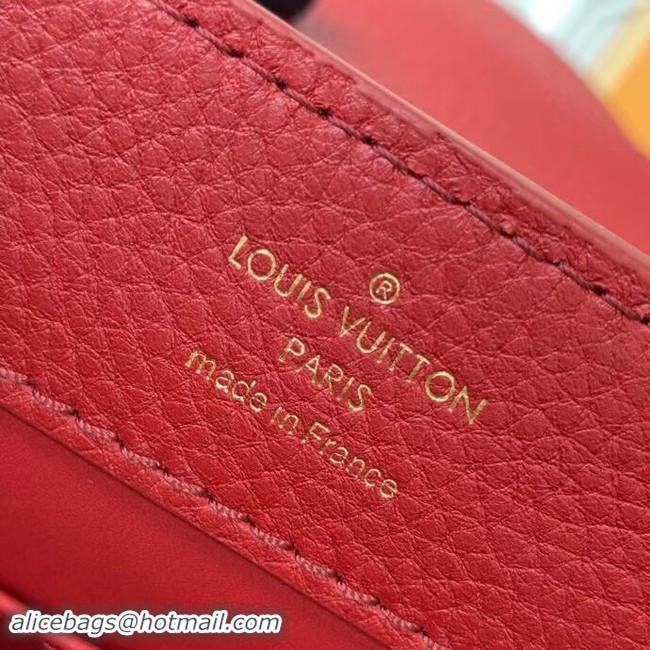 Top Design Louis vuitton original taurillon leather Capucines Mini N95509 Red