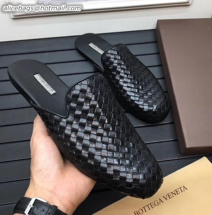 Buy Inexpensive Bottega Veneta Intrecciato Men's Slippers BV8905 Black