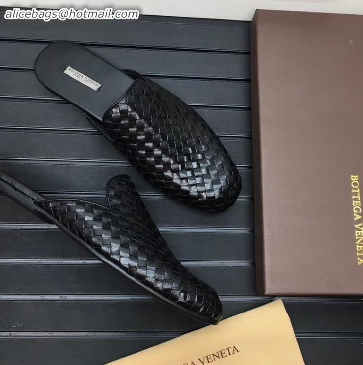 Buy Inexpensive Bottega Veneta Intrecciato Men's Slippers BV8905 Black