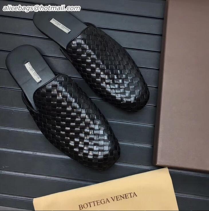 Buy Inexpensive Bottega Veneta Intrecciato Men's Slippers BV8905 Black