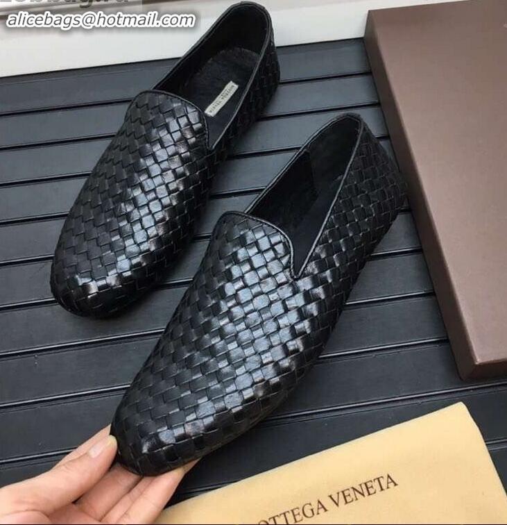 Buy Discount Bottega Veneta Intrecciato Men's Loafers BV8069 Black