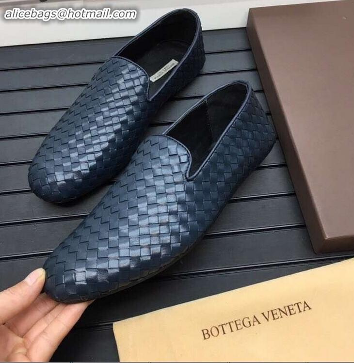 New Fashion Bottega Veneta Intrecciato Men's Loafers BV8069 Blue