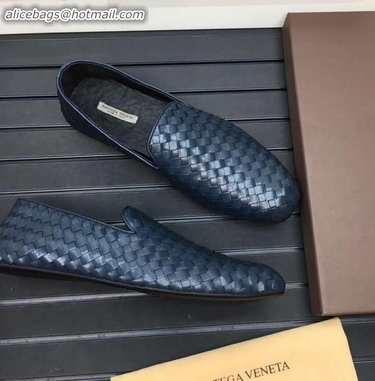 New Fashion Bottega Veneta Intrecciato Men's Loafers BV8069 Blue