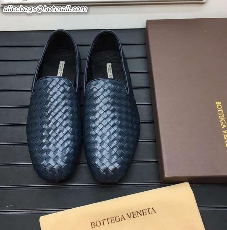 New Fashion Bottega Veneta Intrecciato Men's Loafers BV8069 Blue