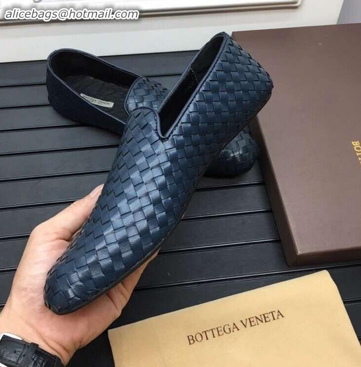 New Fashion Bottega Veneta Intrecciato Men's Loafers BV8069 Blue