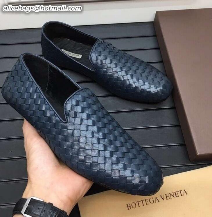 New Fashion Bottega Veneta Intrecciato Men's Loafers BV8069 Blue