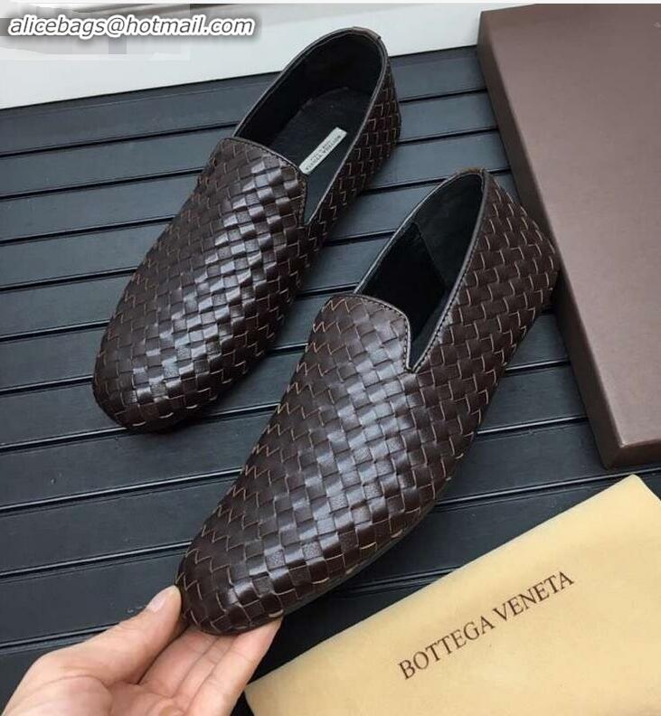 Promotional Bottega Veneta Intrecciato Men's Loafers BV8069 Coffee