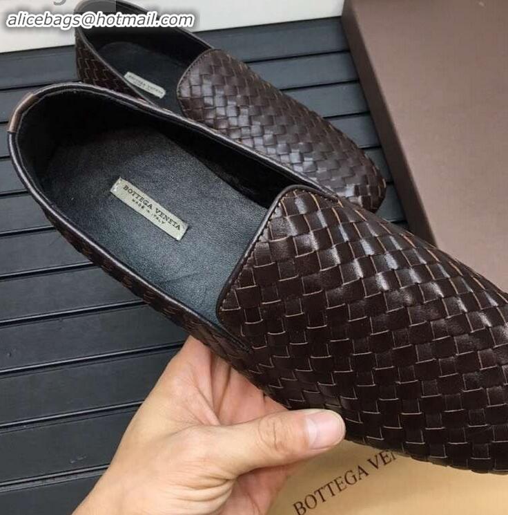 Promotional Bottega Veneta Intrecciato Men's Loafers BV8069 Coffee