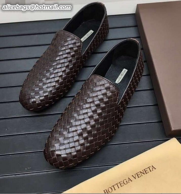 Promotional Bottega Veneta Intrecciato Men's Loafers BV8069 Coffee