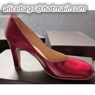 Hot Sell Bottega Veneta Heel 9cm Square Toe Bloc Pumps BV9216 Red 2019