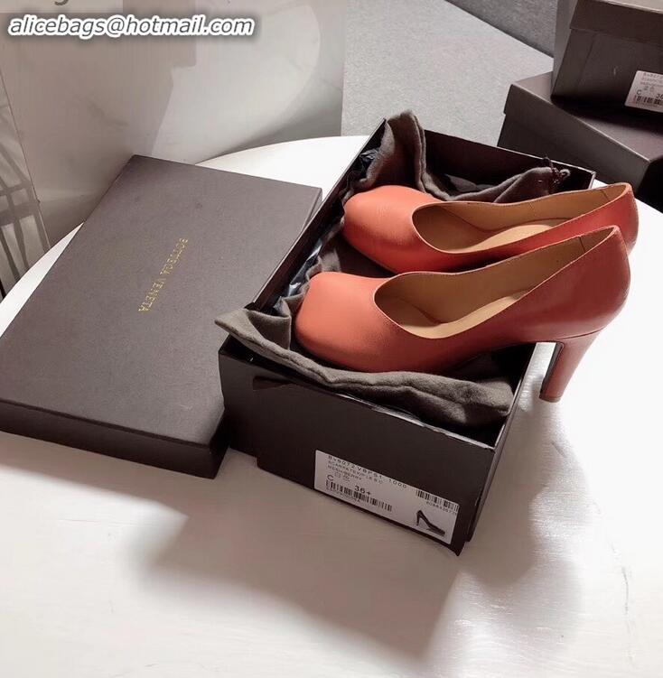 Free Shipping Bottega Veneta Heel 9cm Square Toe Bloc Pumps BV9216 Nude Pink 2019