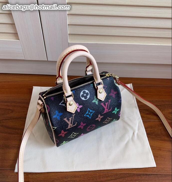 Discount Louis Vuitton mini HL speedy black multicolor monogram bag M61252