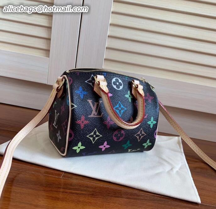 Discount Louis Vuitton mini HL speedy black multicolor monogram bag M61252