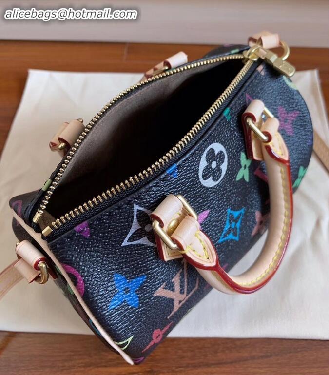 Discount Louis Vuitton mini HL speedy black multicolor monogram bag M61252