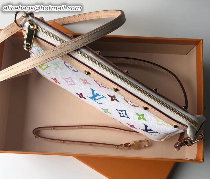 Luxury Louis Vuitton vintage multicolor monogram mini bag M92649 WHITE