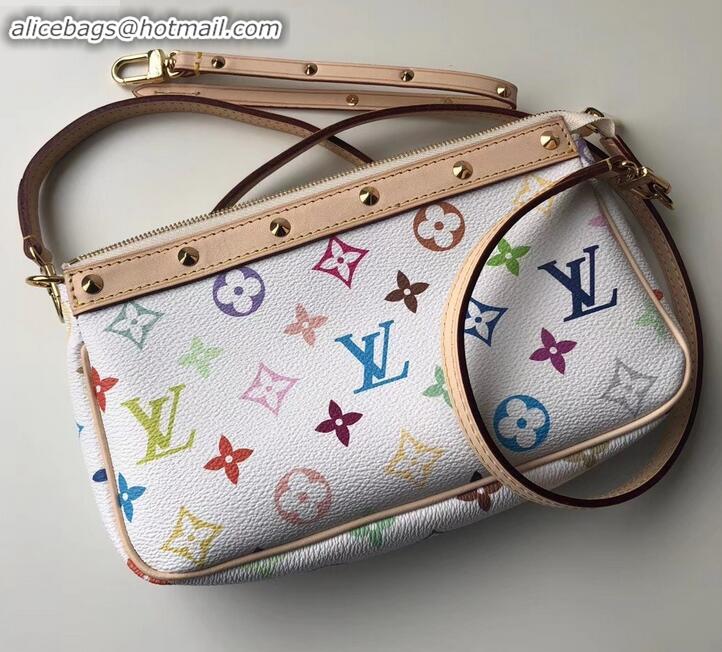 Luxury Louis Vuitton vintage multicolor monogram mini bag M92649 WHITE