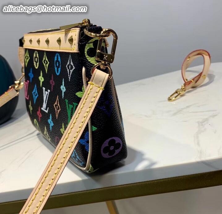 Perfect Louis Vuitton vintage multicolor monogram mini bag M92649 BLACK