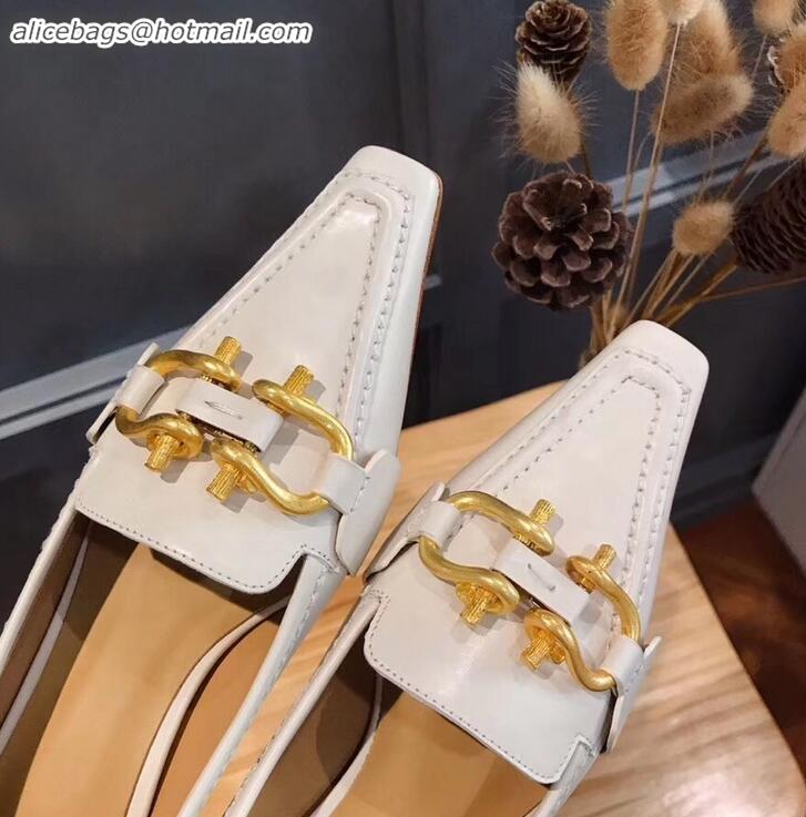 Cheapest Bottega Veneta BV Madame Pumps BV9048 White with Horsebit Hardware 2019