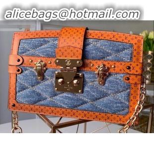 Good Product Louis Vuitton Malletage-quilted Trunk Clutch Bag M55047 Denim Raw Blue 2019