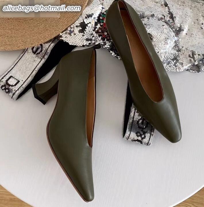 Cheapest Bottega Veneta Heel 7.5cm Almond Toe Pumps BV9807 Green 2019