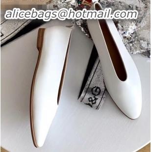 Famous Brand Bottega Veneta Heel 1cm Almond Flats BV9808 White 2019